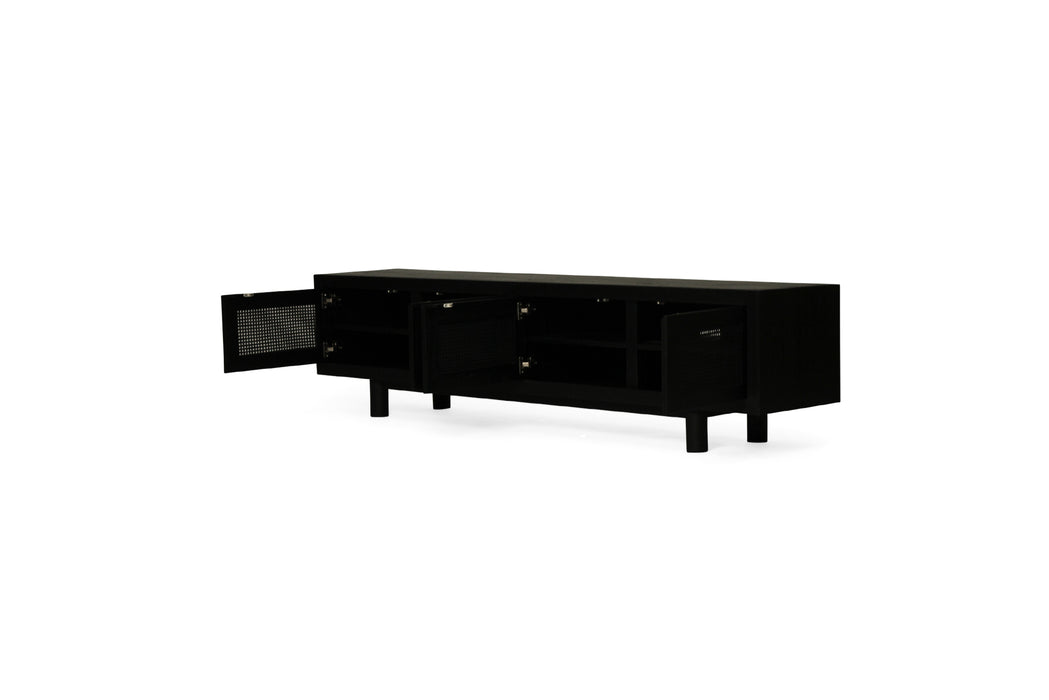 Iluka Entertainment Unit - Four Door - Black - Black 220cm