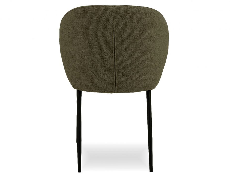 Iris Dining Chair - Black Legs - Forest Green Fabric