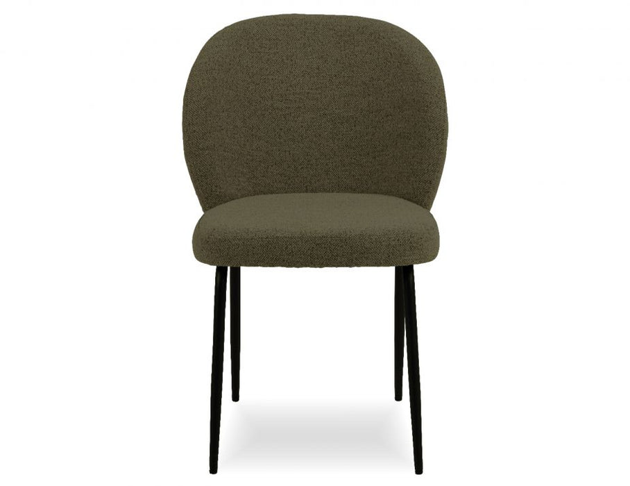 Iris Dining Chair - Black Legs - Forest Green Fabric