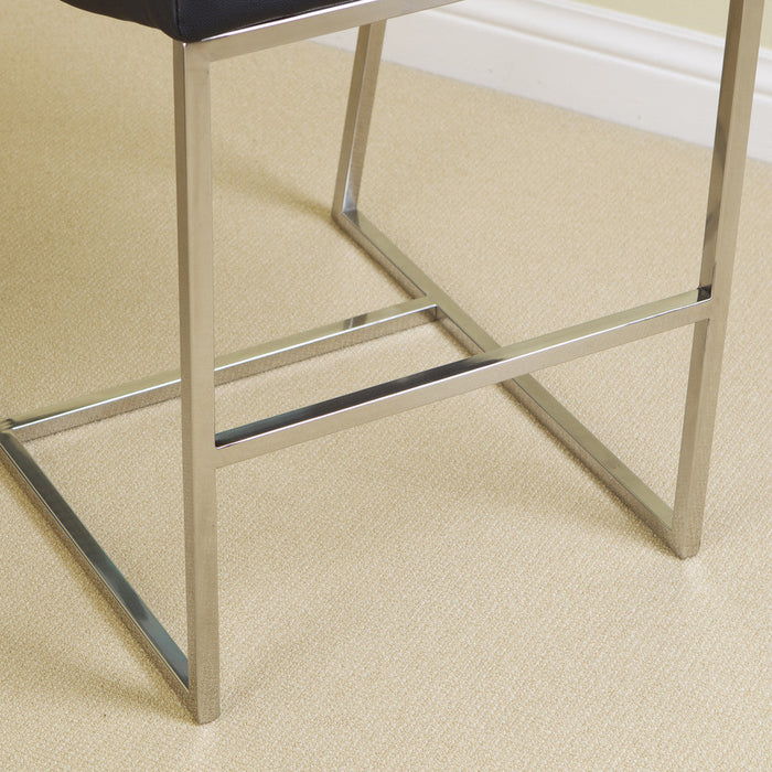 Auburn Modern Leather Bar Chair Bar Stool In Black