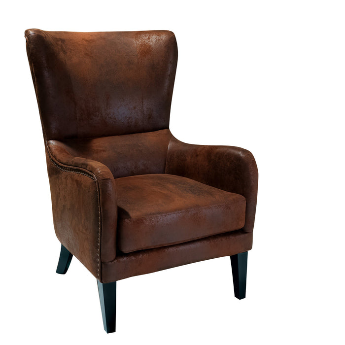 Salerno Brown Microfibre High Back Armchair
