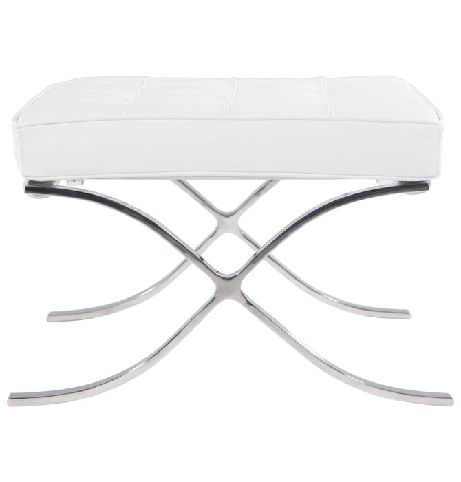 White Barcelona Ottoman - Classic Version - Replica