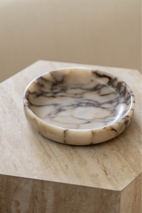 Pietra Round Marble Tray - Calacatta Viola