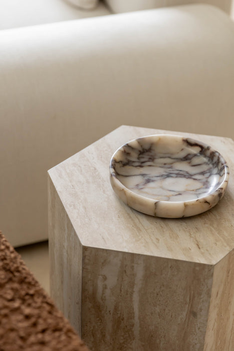 Pietra Round Marble Tray - Calacatta Viola