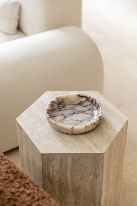 Pietra Round Marble Tray - Calacatta Viola