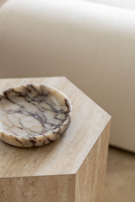 Pietra Round Marble Tray - Calacatta Viola