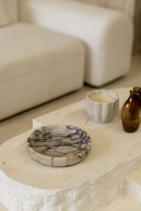 Pietra Round Marble Tray - Calacatta Viola