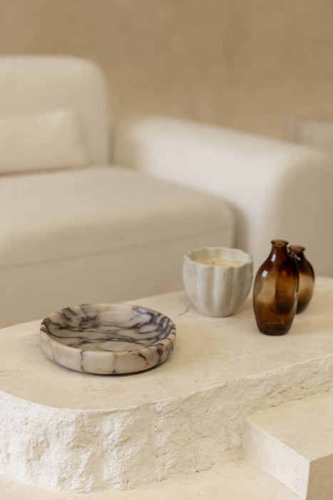 Pietra Round Marble Tray - Calacatta Viola