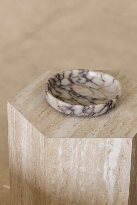 Pietra Round Marble Tray - Calacatta Viola