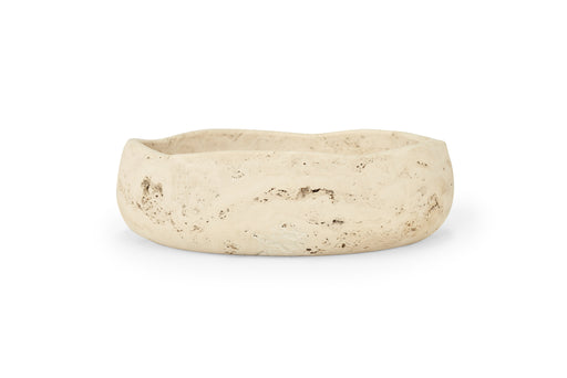 Jillian Organic Fruit Bowl - Small - Travertine - White