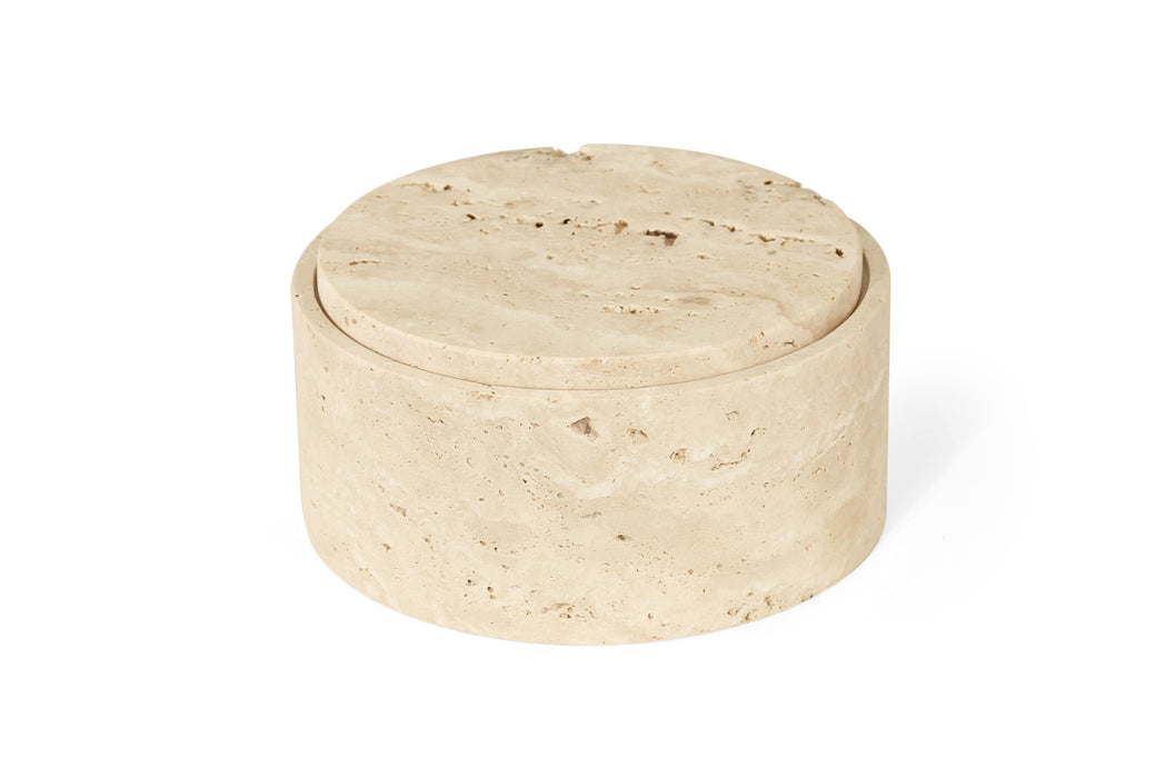 Jillian High Bowl - Travertine - White