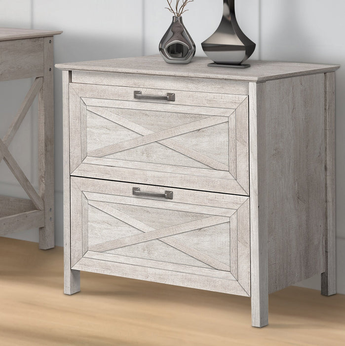 Joanna 2 Draw Filing Cabinet In Washed Grey