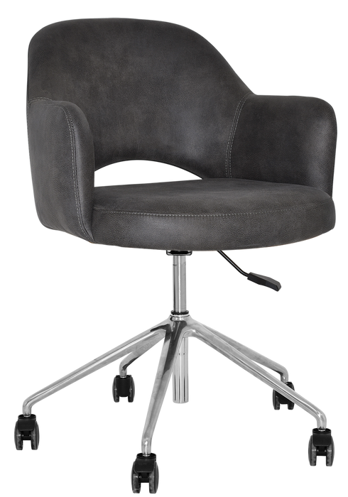 Arm Chair Albury Castor V2 Polished Aluminium - Eastwood