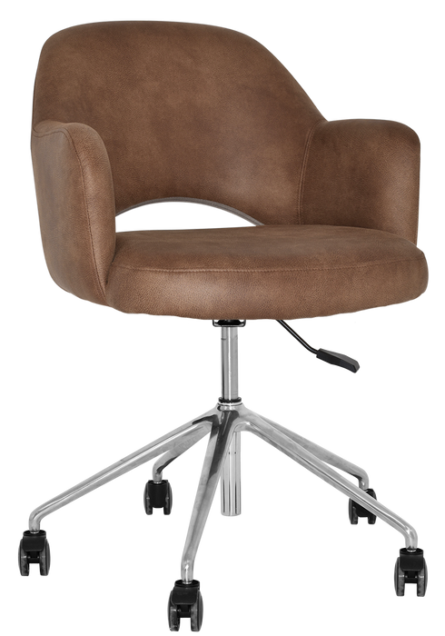 Arm Chair Albury Castor V2 Polished Aluminium - Eastwood