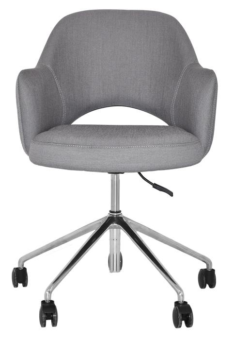 Arm Chair Albury Castor V2 Polished Aluminium - Gravity