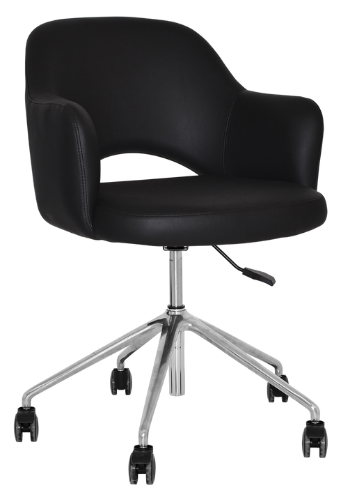 Arm Chair Albury Castor V2 Polished Aluminium - Vinyl