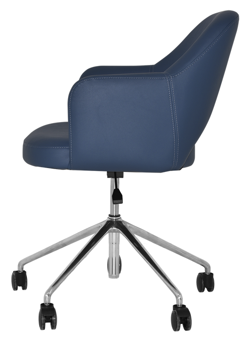 Arm Chair Albury Castor V2 Polished Aluminium - Vinyl