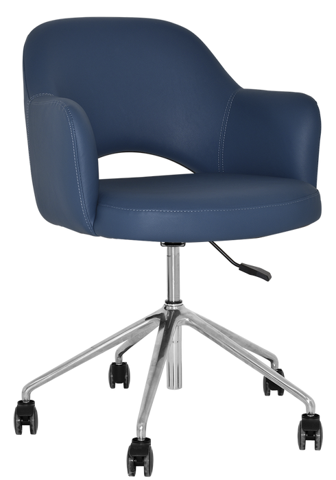 Arm Chair Albury Castor V2 Polished Aluminium - Vinyl