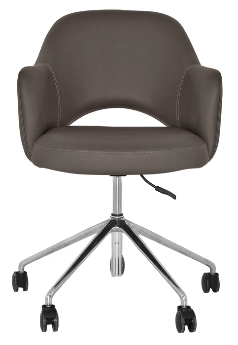 Arm Chair Albury Castor V2 Polished Aluminium - Vinyl