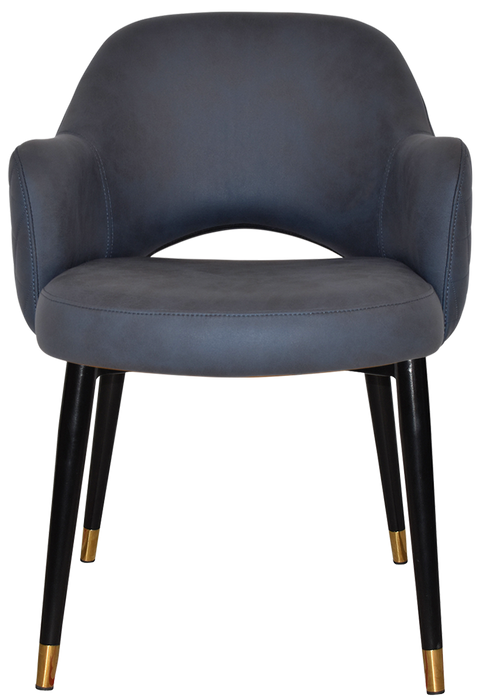 Arm Chair Albury Metal (Slim) Black Brass - Pelle/Benito