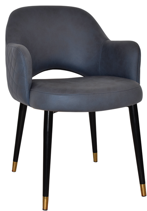 Arm Chair Albury Metal (Slim) Black Brass - Pelle/Benito