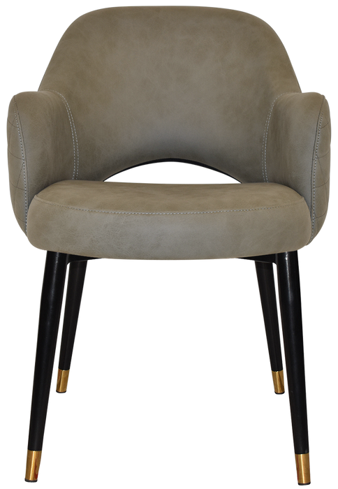 Arm Chair Albury Metal (Slim) Black Brass - Pelle/Benito