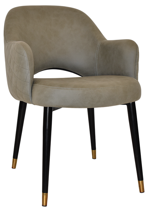 Arm Chair Albury Metal (Slim) Black Brass - Pelle/Benito