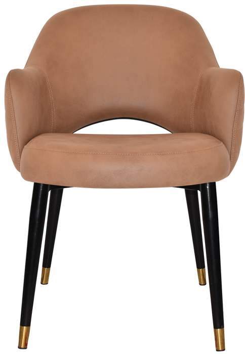 Arm Chair Albury Metal (Slim) Black Brass - Pelle/Benito