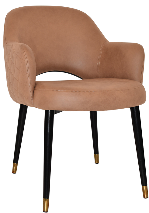 Arm Chair Albury Metal (Slim) Black Brass - Pelle/Benito