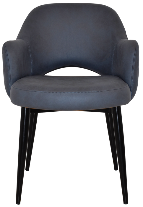 Arm Chair Albury Metal Black - Pelle/Benito