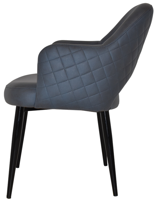 Arm Chair Albury Metal Black - Pelle/Benito