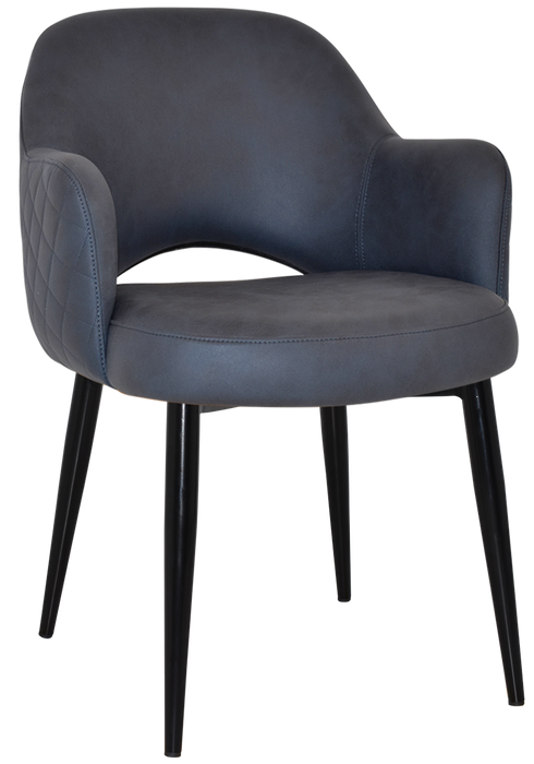 Arm Chair Albury Metal Black - Pelle/Benito