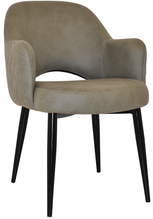 Arm Chair Albury Metal Black - Pelle/Benito