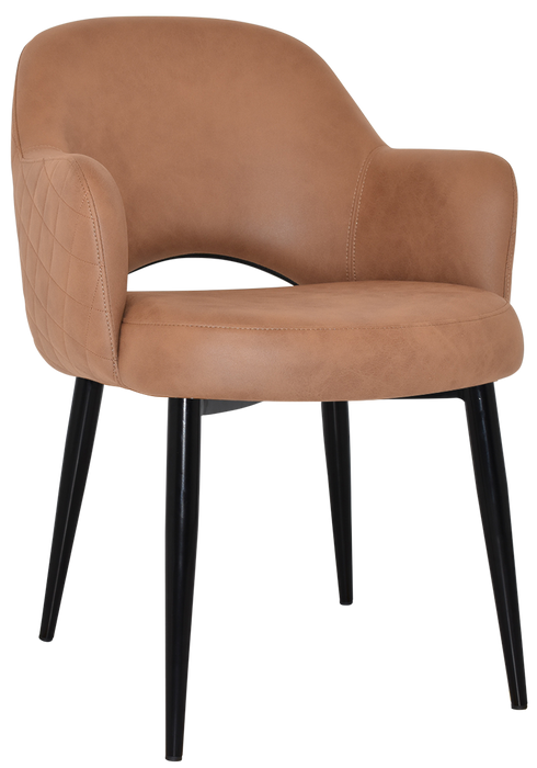 Arm Chair Albury Metal Black - Pelle/Benito