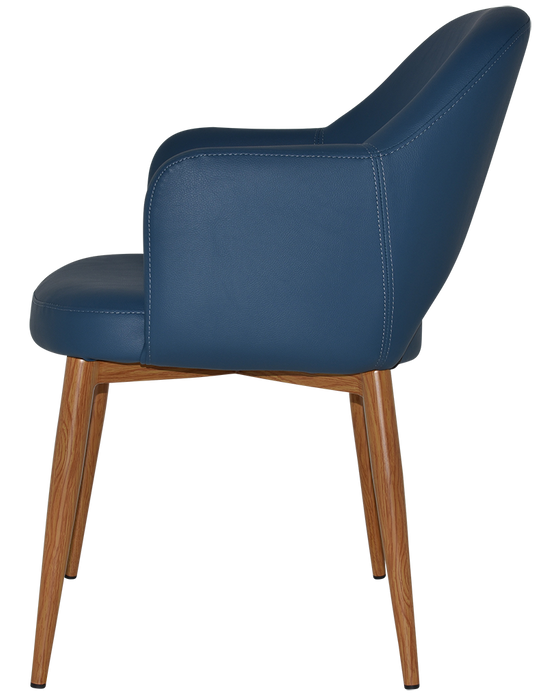 Arm Chair Albury Metal Light Oak - Vinyl