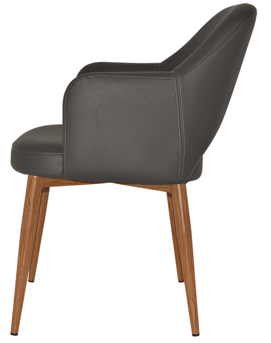 Arm Chair Albury Metal Light Oak - Vinyl