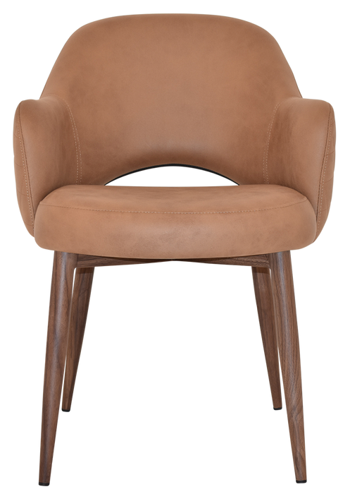 Arm Chair Albury Metal Light Walnut - Pelle/Benito