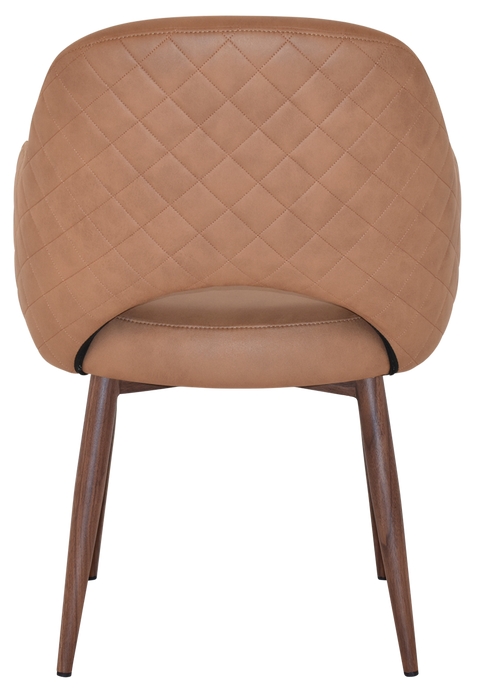 Arm Chair Albury Metal Light Walnut - Pelle/Benito