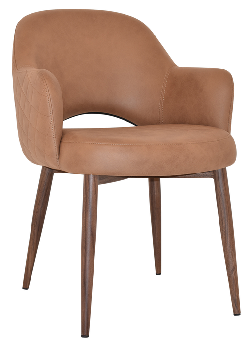 Arm Chair Albury Metal Light Walnut - Pelle/Benito