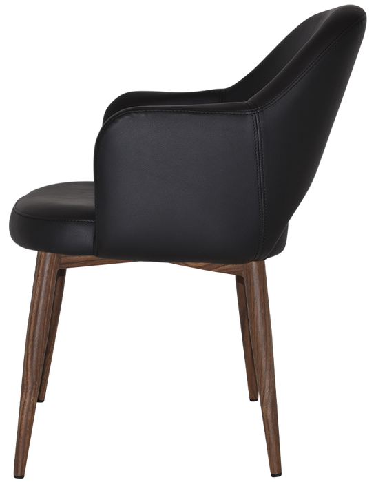 Arm Chair Albury Metal Light Walnut - Vinyl