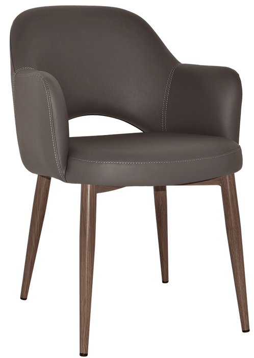 Arm Chair Albury Metal Light Walnut - Vinyl