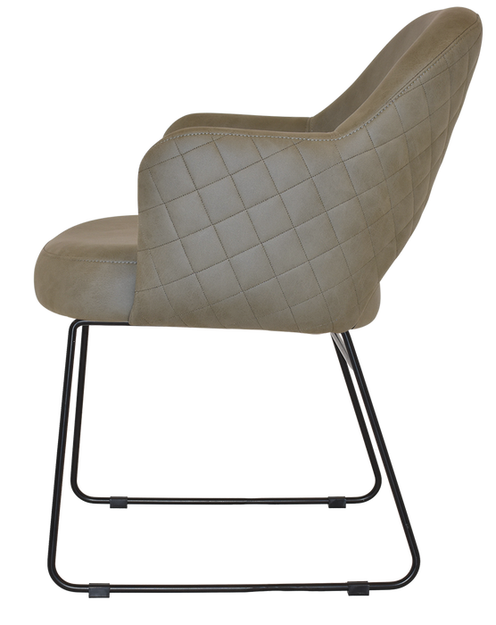 Arm Chair Albury Sled Black - Pelle/Benito