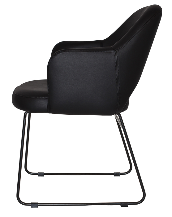 Arm Chair Albury Sled Black - Vinyl