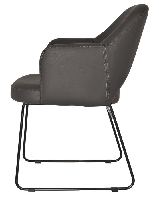 Arm Chair Albury Sled Black - Vinyl