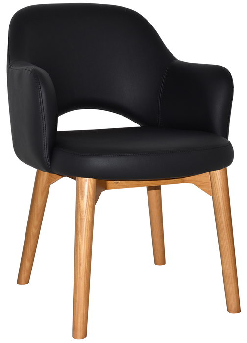 Arm Chair Albury Timber Light Oak - Vinyl