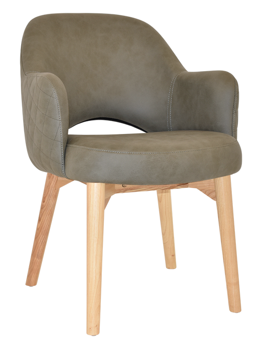 Arm Chair Albury Timber Natural - Pelle/Benito