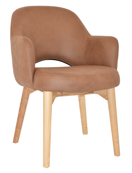 Arm Chair Albury Timber Natural - Pelle/Benito