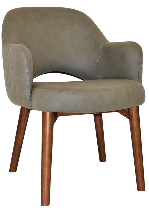 Arm Chair Albury Timber Light Walnut - Pelle/Benito