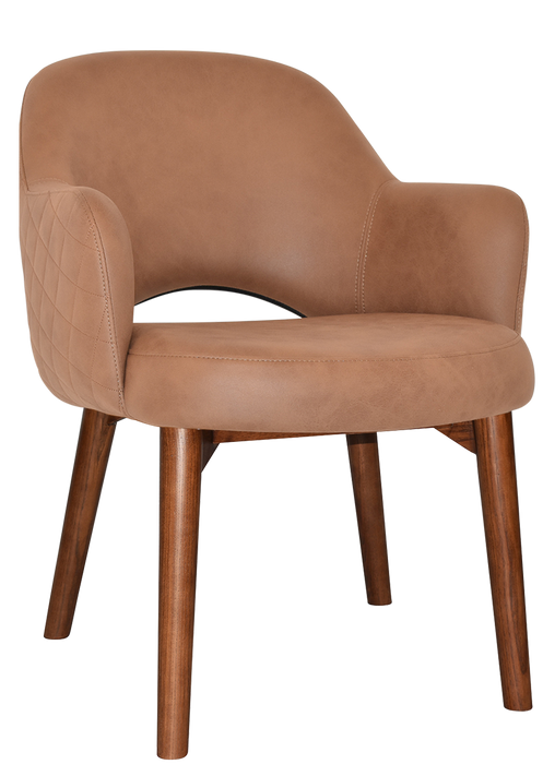 Arm Chair Albury Timber Light Walnut - Pelle/Benito