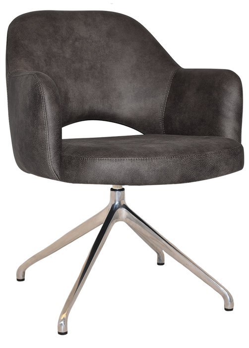 Arm Chair Albury Trestle V2 Polished Aluminium - Eastwood